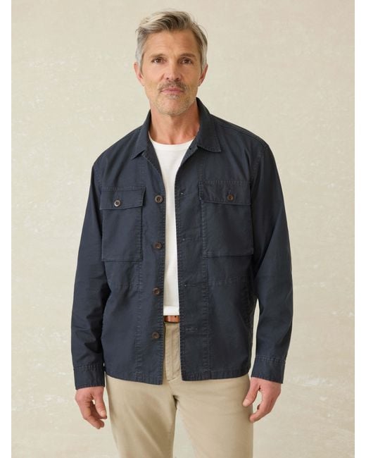Faherty Brand Blue Commander Shirt Jacket for men