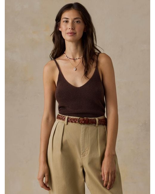 Faherty Brand Brown Miramar Linen Sweater Cami