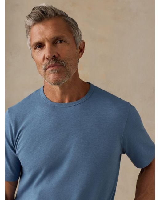Faherty Brand Blue Sunwashed Regenerative T-Shirt for men