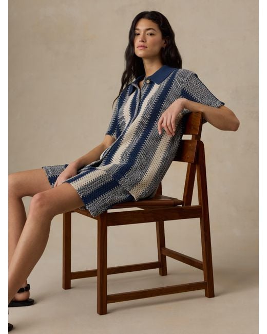 Faherty Brand Natural Seacoast Crochet Relaxed Camp Shirt