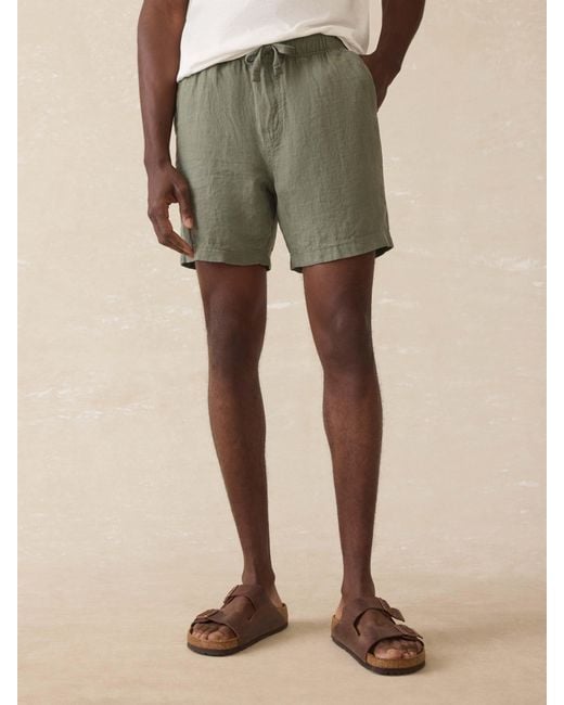 Faherty Brand Natural Essential Linen Short (6.5" for men