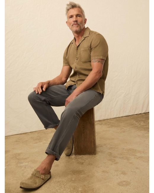 Faherty Brand Natural Short-Sleeve Hemp Blend Shirt for men