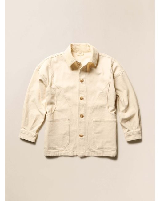 Faherty Brand White Sunwashed Canvas Chore Jacket