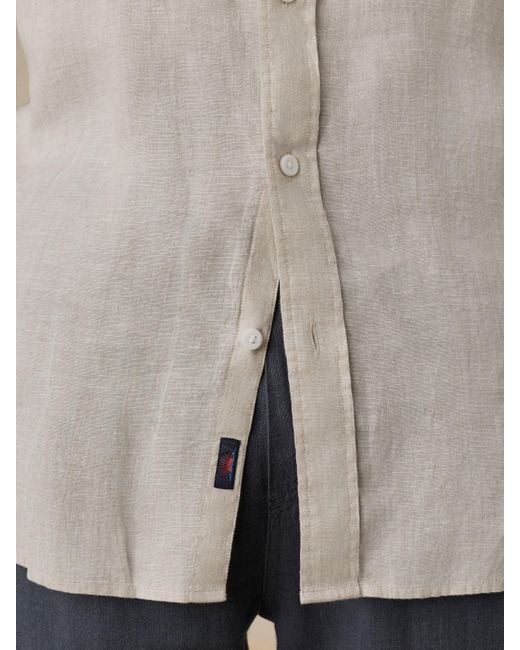 Faherty Brand Natural Sunwashed Linen Shirt for men