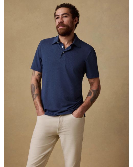 Faherty Brand Blue Movementtm Short-sleeve Polo Shirt for men