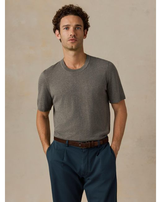 Faherty Brand Natural Short-Sleeve Sweater Tee for men
