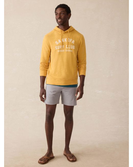 Faherty Brand Yellow Surf Ghana Sunwashed Organic Hoodie for men