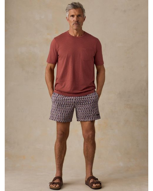 Faherty Brand Red Sunwashed Regenerative Pocket T-Shirt for men