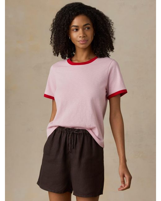 Faherty Brand Pink Sunwashed Regenerative T-Shirt