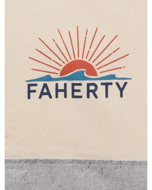 Faherty Brand Natural Canvas Logo Tote