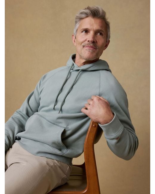 Faherty Brand Blue High Standard Fleece Hoodie for men