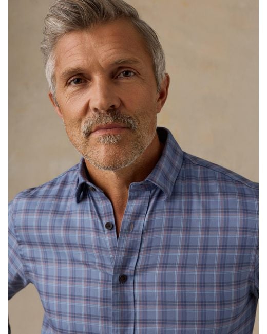 Faherty Brand Blue Soft Twill Movement&Trade; Shirt for men