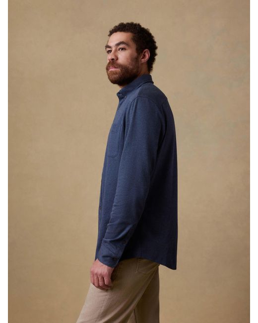 Faherty Brand Blue Coastline Knit Shirt for men