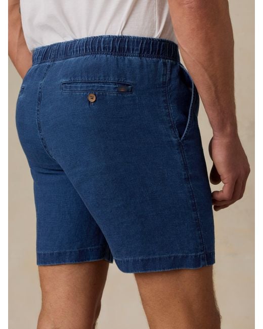 Faherty Brand Green Essential Linen Short (6.5" for men