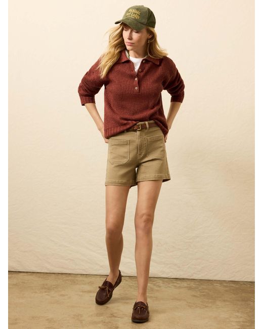 Faherty Brand Brown Miramar Linen Relaxed Polo