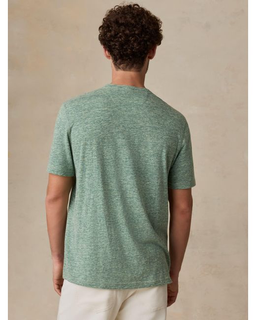 Faherty Brand Green Short-Sleeve Breeze Henley T-Shirt for men