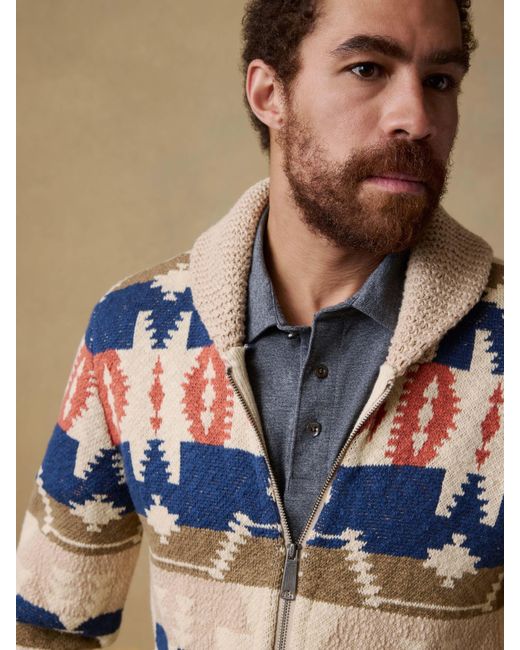 Faherty Brand Natural Thunder Voice Eagle Cardigan for men