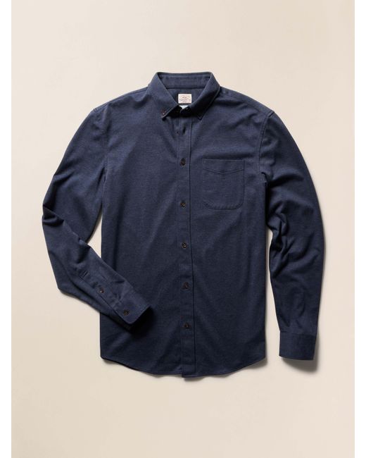 Faherty Brand Blue Coastline Knit Shirt for men