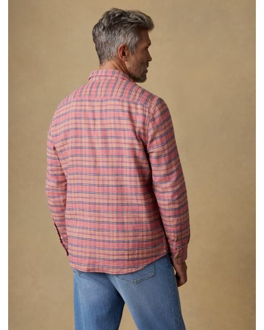 Faherty Brand Pink Belmar Workshirt for men