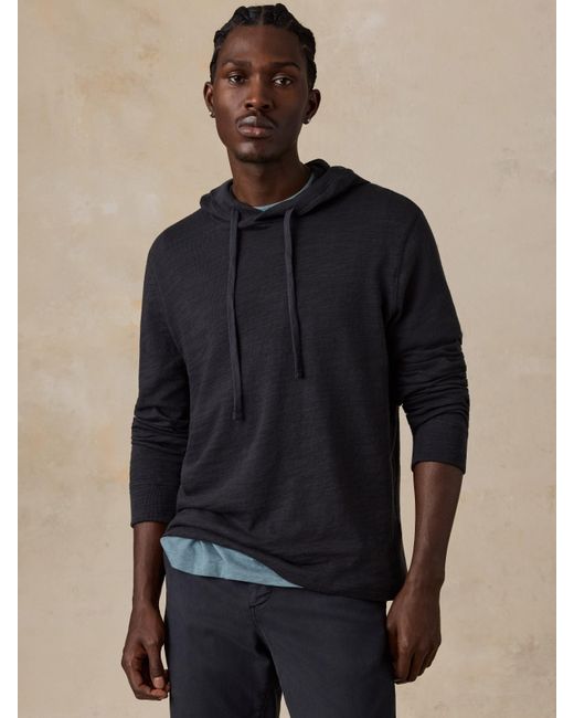 Faherty Brand Blue Sunwashed Organic Hoodie for men
