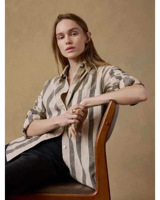 Faherty Brand Multicolor Cotton Linen Relaxed Shirt