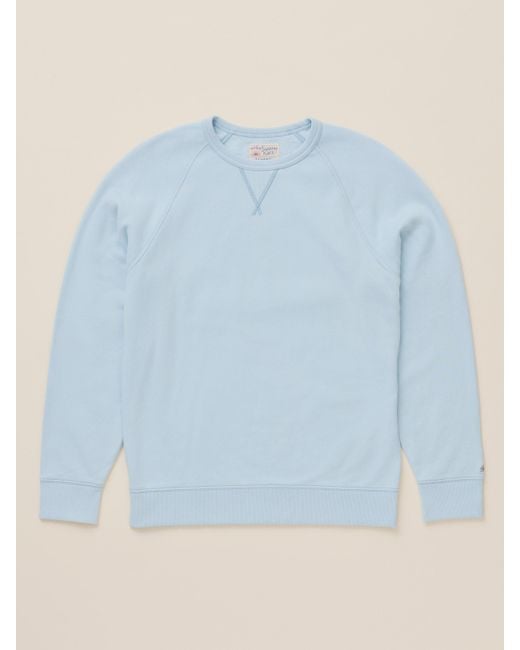 Faherty Brand Blue High Standard Fleece Crewneck T-Shirt for men