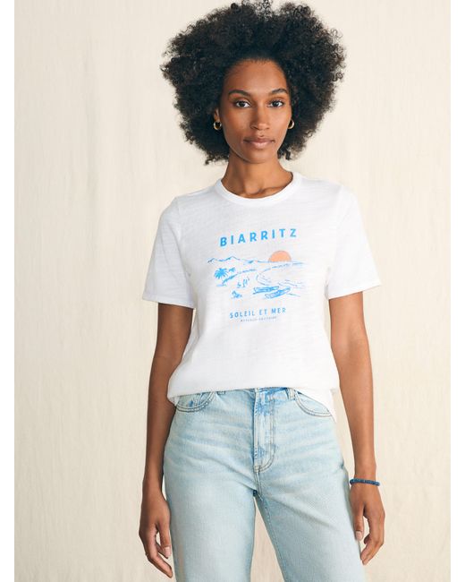 Faherty Brand Blue Sunwashed Slub Graphic T-shirt