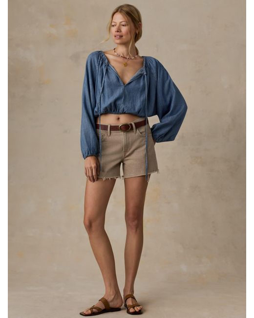 Faherty Brand Blue Tried & True Chambray Nera Top