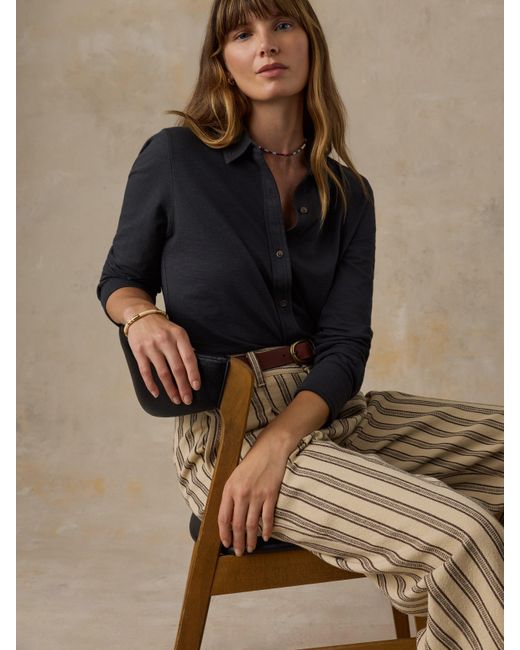 Faherty Brand Black Sunwashed Knit Shirt