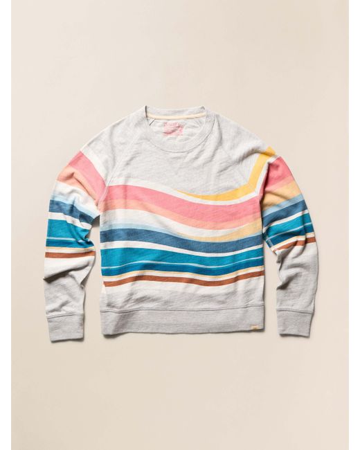 Faherty Brand Blue Sunwashed Organic Crewneck Hoodie