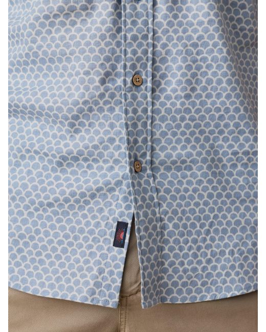 Faherty Brand Blue Short-Sleeve Breeze Shirt for men