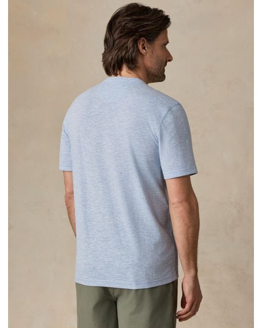 Faherty Brand Blue Short-Sleeve Breeze Henley T-Shirt for men