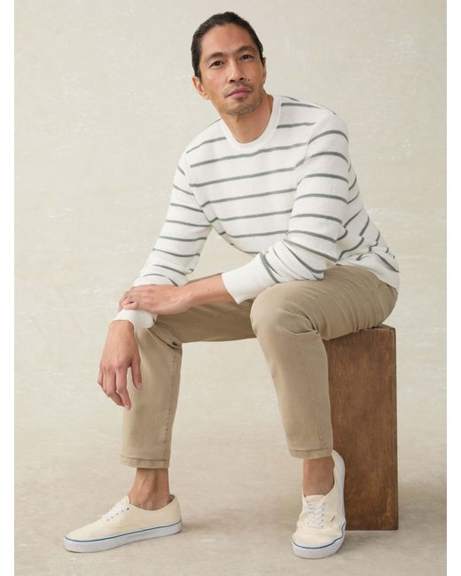 Faherty Brand Natural Sunwashed Crewneck Sweater for men
