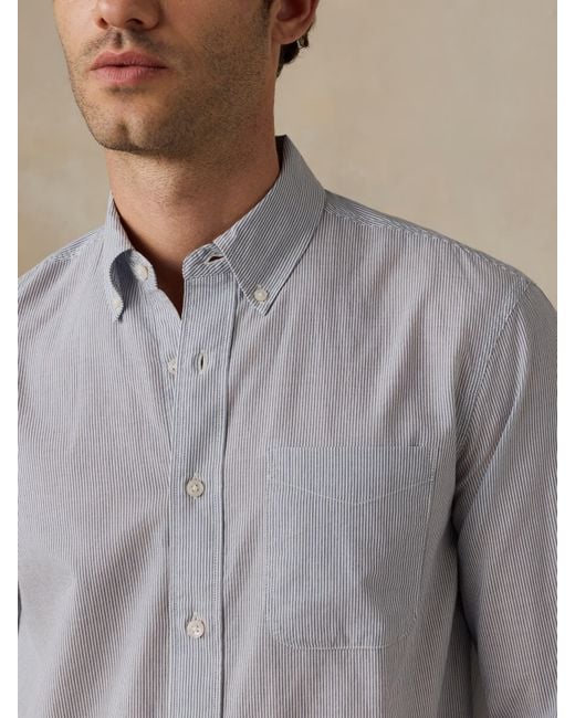 Faherty Brand Gray Long-Sleeve Weightless Cotton Shirt for men