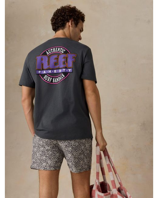 Faherty Brand Blue X Reef Sunwashed Graphic T-Shirt for men
