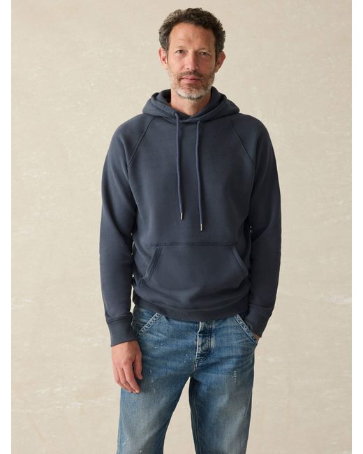 Faherty Brand Blue High Standard Fleece Hoodie for men