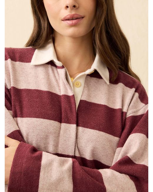 Faherty Brand Pink Legend&Trade; Sweater Rugby Popover