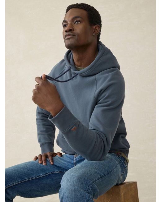 Faherty Brand Blue High Standard Fleece Hoodie for men