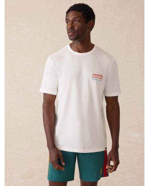 Faherty Brand Natural Surf Ghana Short-Sleeve Flag Graphic T-Shirt for men