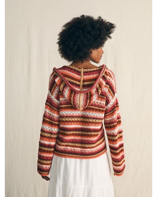 Faherty Brand Multicolor Beach Bonfire Crochet Hoodie