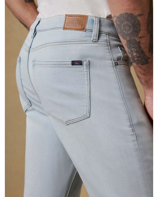 Faherty Brand Blue Stretch Terry 5-Pocket Pants for men
