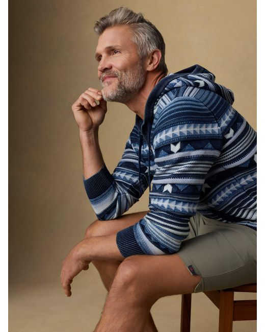 Faherty Brand Blue Hoodie for men