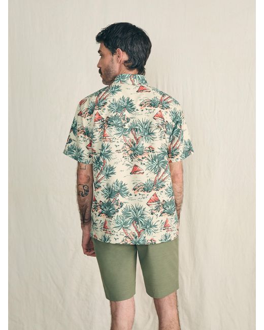 Faherty Brand Green Shorelite Short-sleeve Tech Shirt for men