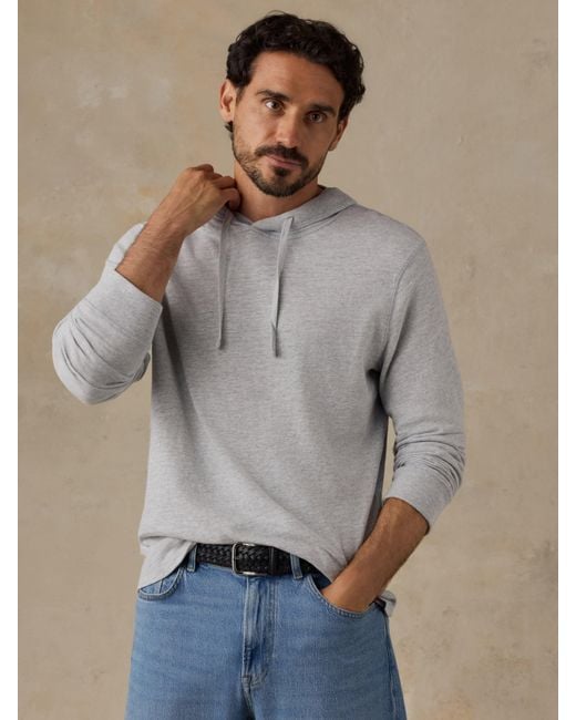 Faherty Brand Gray Sunwashed Organic Hoodie for men