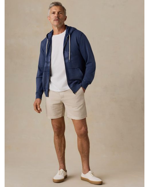 Faherty Brand Blue X Quiksilver Fleece Zip Hoodie for men
