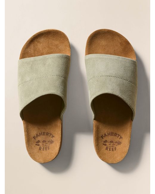 Faherty Brand Green X Reef Ojai Slide for men