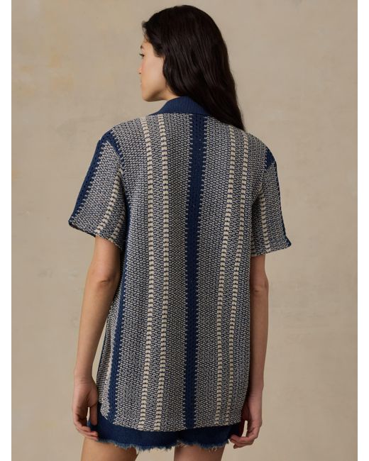Faherty Brand Natural Seacoast Crochet Relaxed Camp Shirt
