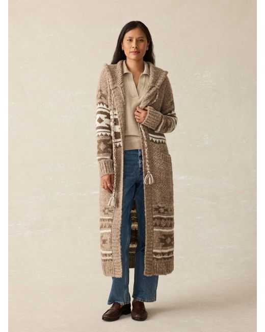 Faherty Steven Paul Judd Chahtah Hooded Duster Sweater in Natural Lyst