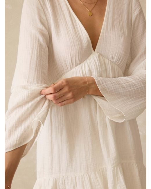 Faherty Brand Natural Dune Cotton Gauze Oceana Dress