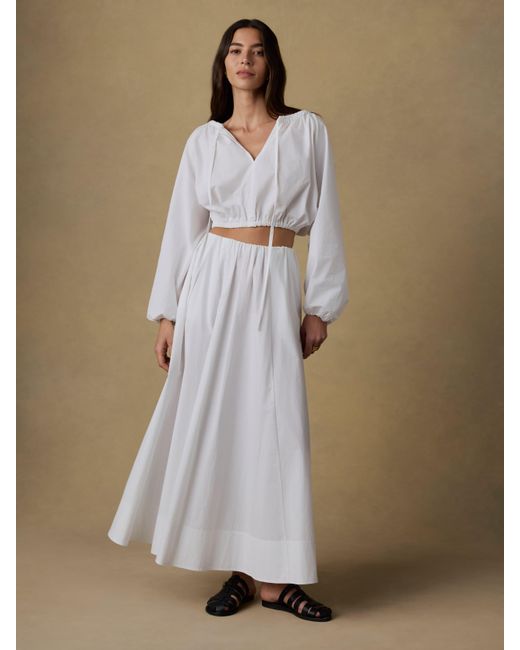 Faherty Brand White Coastal Poplin Nera Top